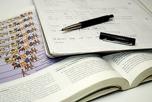 Pen and books